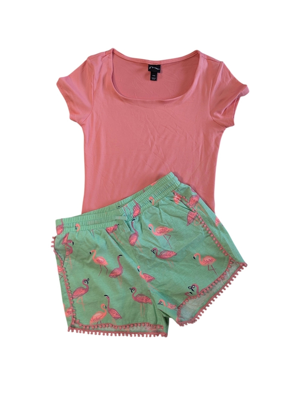 NWT Art Class Coral Top & Rumi + Ryder Flamingo Shorts